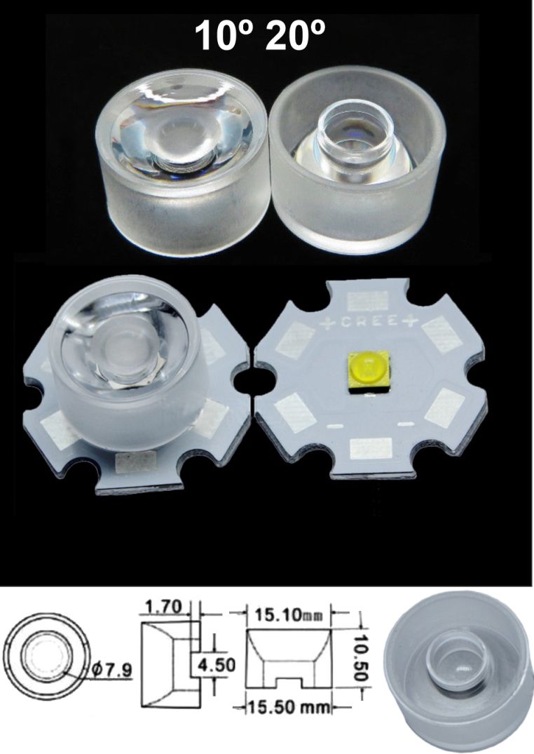 Lentes 15.5mm Led XP 3535